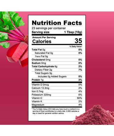 OMG Superfoods Organic Beet Root Powder - 8 Ounces Nitric Oxide Booster Known for Boosting Stamina & Increases Energy Resealable Pouch - Buy Online on GoSupps.com