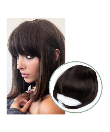 Bangs Clip in Bangs Fashion False Bangs Neat Fringe Hairpiece Thick Blunt Bangs Clip in Hair Extensions Synthetic Fake Bang Hair Piece Hair Accessories for Women Curved Bangs for Daily Wear (Color 4 thick bang
