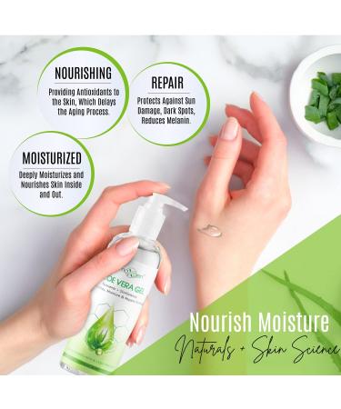 DERMAXGEN Organic Aloe Vera Gel with Witch Hazel, Vitamin C, and E - 12 Fl Oz - Moisturizing, Soothing, Repairing Formula - Buy Online on GoSupps.com