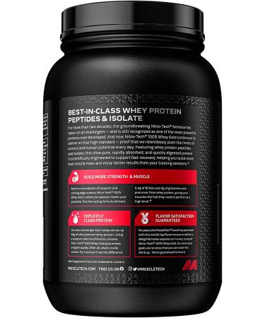 Muscletech Nitro Tech 100% Whey Gold - Cookies & Cream 2 lbs (907 g) | High-Quality Protein Supplement - Buy Online on GoSupps.com