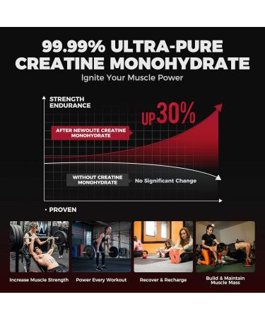 NEWOLITE Creatine Monohydrate Gummies 9000MG Strength and Muscle Growth Support 150 Vitamin B Complex Gummies for Adult - Buy Online on GoSupps.com