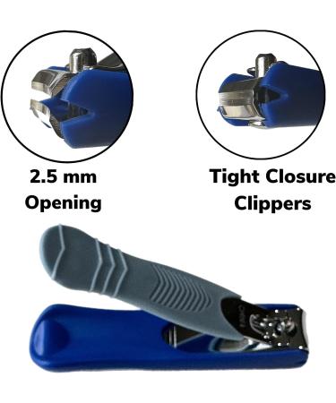 Comfort Hold Nail Clippers with Non-Slip Ribbed Cushion - Stainless Steel Sharp Trimmer for Men and Women with Arthritis or Unsteady Hands - Buy Online on GoSupps.com