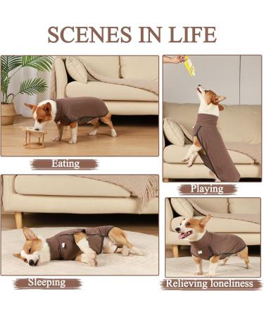 Hjyokuso Dog Sweater & Fleece Coat for Small to Large Dogs - Warm Lightweight Winter Jacket - Brown - Buy Online on GoSupps.com