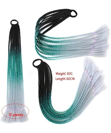 Ponytail Extensions 60CM Colorful Mixed Braid Hairpieces for Girls Kids Dress Beautification Ornament Synthetic Rubber Band Twist Braid Ponytail Extension for Women(Color:0035) 24inch 0035 - Buy Online on GoSupps.com