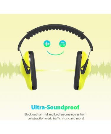 Dr.meter Children Noise Protection Headphones SNR 27dB - Ear Protection Earmuffs for School, Drum Kit, Autism - Yellow - Buy Online on GoSupps.com