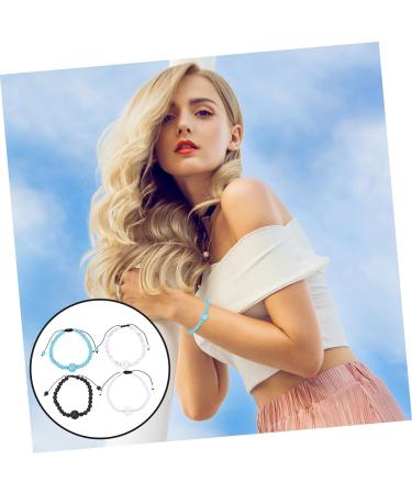 4pcs Anti Motion Sickness Bracelet Set | Trendy Braided Bead & Volcanic Rock Wristbands - Buy Online on GoSupps.com