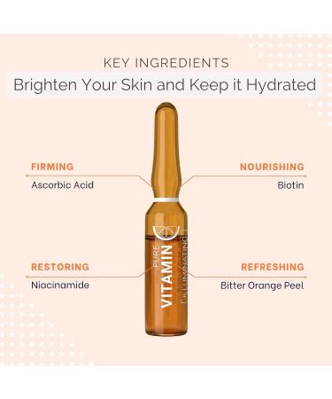 Vitamin C Ampoule Oil for Anti-Aging - Hydrating Serum with Ascorbic Acid for Firm and Glowing Skin - 12 x 2mL - Buy Online on GoSupps.com