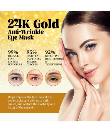 Lot de 60 rouleaux anti- ge raffermissant et anti-rides - Masque pour les yeux - 8 ml d'huile pour le visage - S rum anti- ge - Anti-cernes - Or 24 carats - Raffermissement de la peau - R duit les - Buy Online on GoSupps.com