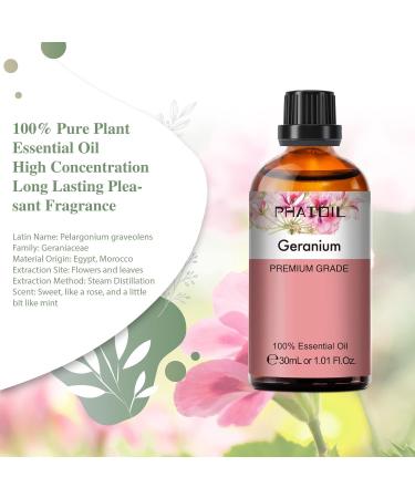PHATOIL Geranium Essential Oil 30ML - Premium Grade Pure Oil for Diffusers, Aromatherapy, and Candle Making - Buy Online on GoSupps.com