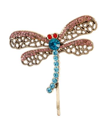 minkissy Hair Clips Butterfly Hairpin Rhinestone Brooch Hair Accessories for Women Clips Rhinestone Dragonfly Hair Clip Women Dragonfly Barrette Rhinestone Dragonfly Hairpin Metal
