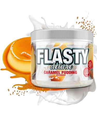 Flasty Deluxe Caramel Pudding Powder - Low-Calorie Flavor with Real Caramel Chunks | 250g - Buy Online on GoSupps.com