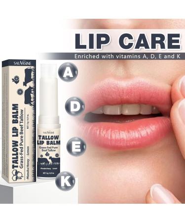 2PCS Tallow Lip Balm With Grass-Fed Beef Tallow & Manuka Honey Long-Lasting Moisturizing Lip For Cracked and Dull Lip Natural Balm 5g/0.17oz 5g*2 - Buy Online on GoSupps.com