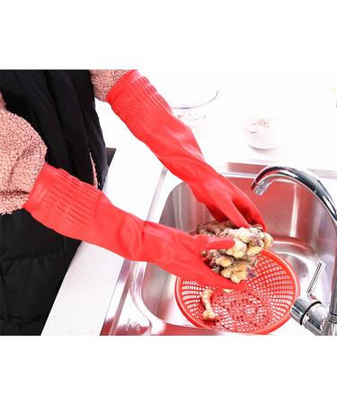 YSLON Rubber Cleaning Gloves - Waterproof Dishwashing Gloves (3 Pairs Red M) | Reusable Kitchen Essential - Buy Online on GoSupps.com