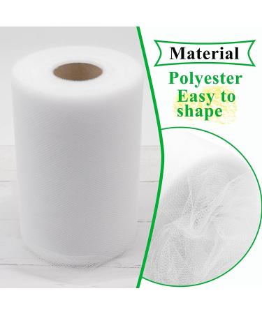 White Tulle Fabric Roll - 6 Inch x 100 Yards - Perfect for DIY Tutus, Wedding Decor, and Crafts - Buy Online on GoSupps.com