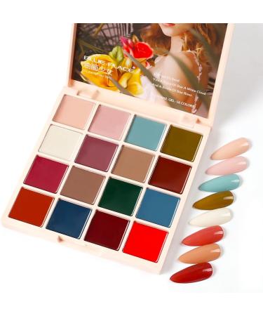 Gel Nail Polish Set - 16 Colors Summer Green Blue Pink Solid Gel Polish UV LED Cured Gel Polish Kit Salon DIY Home - (Color: 5) - Buy Online on GoSupps.com