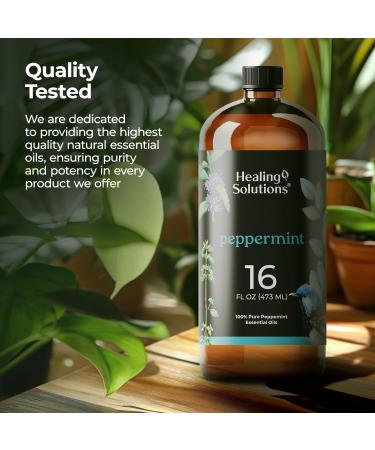 Healing Solutions Peppermint Essential Oil 16 Fl Oz Pure Peppermint Oil for Diffusers Candles DIY Blends and Home Fragrance - Buy Online on GoSupps.com
