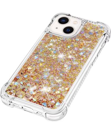 Buy Tivenfezk Nadoli Glitter Drive Sand Shell for iPhone 15 Plus - Transparent TPU Shockproof Case with Liquid Quicksand | Gold Protective Cover - Buy Online on GoSupps.com