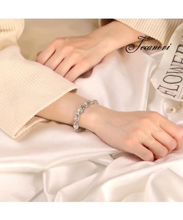 Magnetic Bracelet for Women | Titanium Steel with Cubic Zirconia | Ultra Strength Magnets | Jewelry Brazaletes | B-silver - Buy Online on GoSupps.com