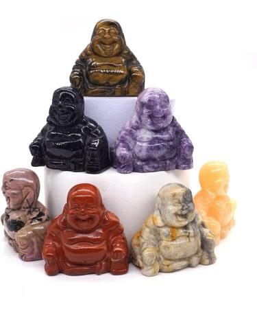 TRUSTTWO 1.5" Buddha Statue Natural Healing Crystal Reiki Chakra Spiritual Hand Carved Stone Maitreya Figurine Crafts Home Lucky Decor The White Turquoise - Buy Online on GoSupps.com