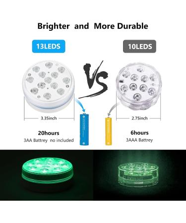 Moxled Underwater Lights - 13 LED RGB Pool Lights with Remote Control | Waterproof Magnetic Decor for Pool Fountain Pond Aquarium & Parties - 4 Pack - Buy Online on GoSupps.com