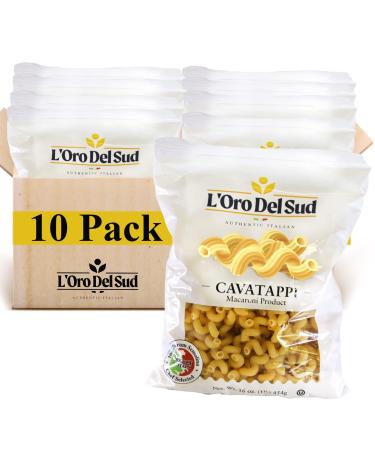 Cavatappi Pasta, Italian Pasta, Premium Quality Product of Italy (10 pack x 16 Oz) Non GMO, Vegan, Kosher Certified by L'Oro del Sud.