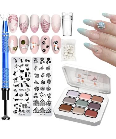 Solid Gel Nail Polish Palette - Gel Kit for Gradient and Paint Artistic Gradient Manicure with Sponges and Metal Clip for Women and Girls Adults at Home - Buy Online on GoSupps.com