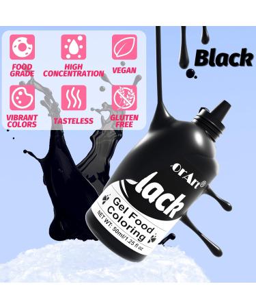 Gel Food Colouring - 50ml Paste Food Coloring Vibrant Food Dye for Slime Tasteless Concentrated Food Colouring Gel for Baking Icing Cake Decorating Frosting Easter Egg (Black) - Buy Online on GoSupps.com