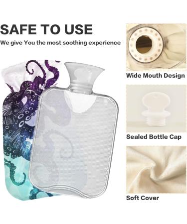 Octopus Hot Water Bottle 2L - BPA-Free with Cover for Pain Relief Ideal for Bed Hands & Feet - Buy Online on GoSupps.com