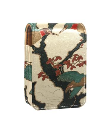Travel Lipstick Organizer Case Lipstick Case Portable Makeup Bag With Mirror Wild Goose Tree Flying Ducks L406c5uxij