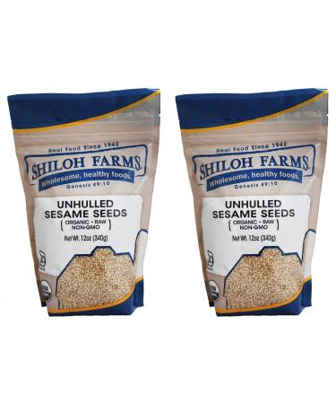 Shiloh Farms Organic Unhulled Sesame Seeds - 12 Ounce Bag (Pack of 2)