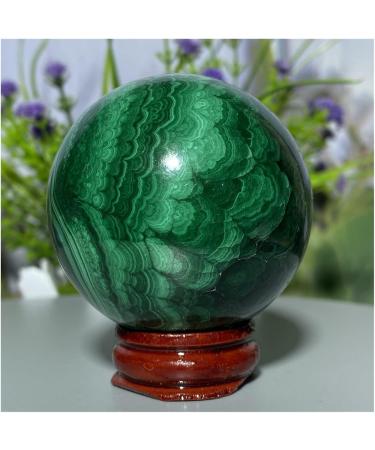 Natural Sphere Green Malachite Crystal Ball Natural Geode Hand Polished Gift Stone Home Decoration 1pc 350-370g - Buy Online on GoSupps.com