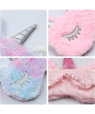 Kids Unicorn Sleep Mask 2 Pack - Soft Plush Eye Masks for Girls - Buy Online on GoSupps.com