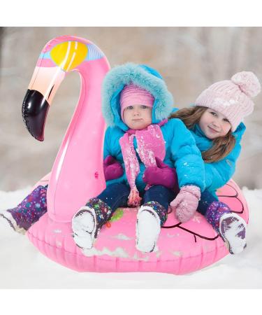 FindUWill Snow Tubes Sleds - 2 Pack Heavy Duty Winter Toys for Kids and Adults - Flamingo Unicorn Dinosaur Snow Tube 64.9 inch Inflatable Sled - Buy Online on GoSupps.com
