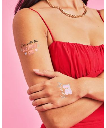 XO Fetti Finally 21 Temporary Tattoos - 54 Metallic Styles | Rose Gold & Silver - 21st Birthday Party Decorations - Buy Online on GoSupps.com