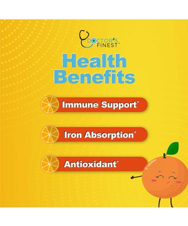 DOCTOR'S FINEST Vitamin C Gummies for Kids - Vegan & Gluten Free Orange Pectin Chews - 250mg Vitamin C - 60 Jellies - Buy Online on GoSupps.com
