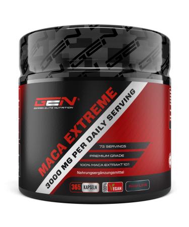 Maca Extreme - 365 vegan capsules - Extra high dosage: 30 000mg per daily portion - Natural special extract 10:1 - Laboratory tested - Buy Online on GoSupps.com