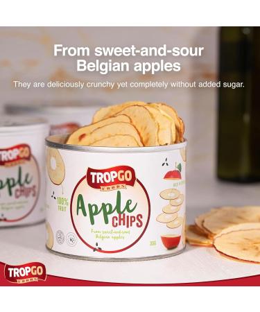 Tropgo - Belgium Apple Chips - 100% Fruit - Natural Healthy Snack - Fresh Red Apple Crisps 35gr - Recyclable Tin Fresh lock seal (1-Pack Red) Red 1-Pack - Buy Online on GoSupps.com