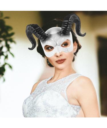 Buy Holidyoyo Creepy Sheep Head Mask | Goat Horn Halloween Cosplay & Party Accessories - Buy Online on GoSupps.com