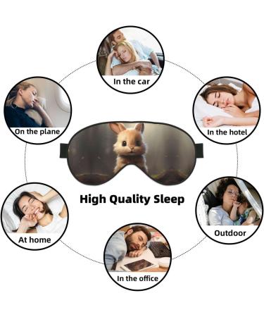 Cute Bunny Print Unisex Sleep Eye Mask - Soft Comfort Eye Shade Cover for Travel Yoga & Shift Work - Buy Online on GoSupps.com