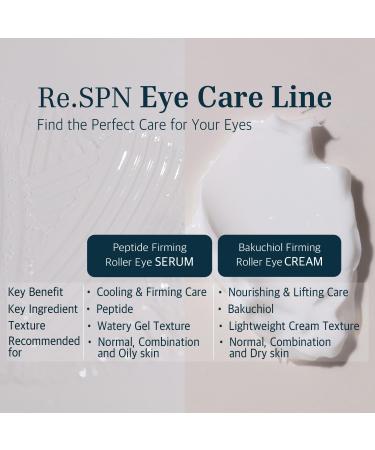 Re.SPN Bakuchiol Firming Eye Cream with Cooling Metal Roller Clinically Proven Moisturizing Eye Cream for Puffiness Wrinkles & Dark Circles | Vegan Fragrance-Free Korean Skincare (0.67 fl oz) Clear(Bakuchiol) - Buy Online on GoSupps.com