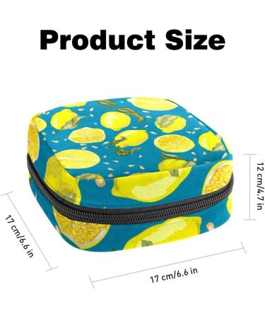 Menstrual Bag with Zipper for Women & Girls - Lemon Fruits & Leaves Design | International Shipping - Buy Online on GoSupps.com