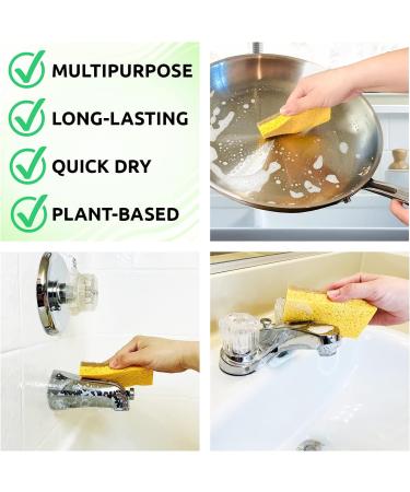 Natural Sponge 10 Pack - Eco-Friendly Kitchen Sponge | Biodegradable Plant-Based Cleaning Dish Sponge - Buy Online on GoSupps.com