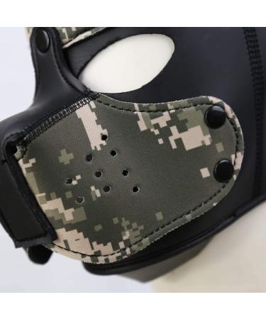 Yiqin RWSX Dog Mask - Soft Latex Petplay Mask with Removable Mouth & Ears for Halloween & Parties - XL Camo - Buy Online on GoSupps.com