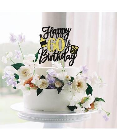 Blumomon 1Pc Happy 60th Birthday Cake Topper 60th Birthday Cake Toppers for Men Happy 60 Birthday Cake Decoration for 60th Birthday Party Decorations Cheer for 60 Birthday 60th Happy Birthday - Buy Online on GoSupps.com