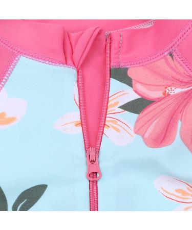 HUAANIUE Baby Girls Short Sleeve One Piece Swimsuit | UPF 50+ Sun Protection | Cyanflower Swimwear | 5-6 Years - Buy Online on GoSupps.com