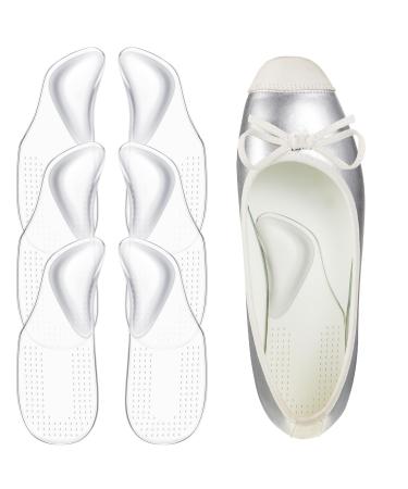 Handepo 3 Pairs Arch Support Shoe Inserts Women Transparent Self Adhesive Arch Pad Heel Support Cushion for Feet Pain Relieve Pressure Flat Feet Plantar Fasciitis Relief