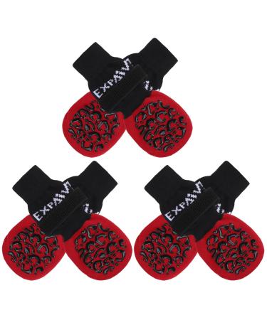 Expawlora dogs Anti -slip - Paw protection for dogs with adjustable straps better traction control for interior areas on wooden floors soft and elastic fabric in red size L L red red