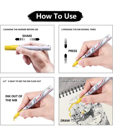 12 Color Oil-Based Waterproof Paint Marker Pen Set for Rock Painting, Ceramic, Wood - Quick Dry, Permanent, Never Fade - Ideal for Fabric, Plastic, Canvas, Glass, Mugs, DIY - TF001 - Buy Online on GoSupps.com