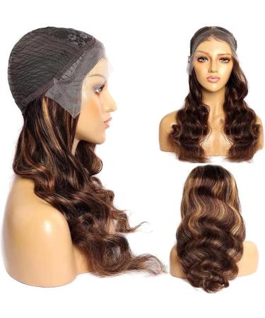 Bele Ombre 4/27 Highlight Body Wave Human Hair Wig 20 inch | 13x6 T-Part Lace Front Glueless Brazilian Wig for Black Women - Buy Online on GoSupps.com