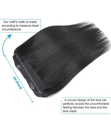 Hair Extensions Wire Hair Extensions Human Hair Remy Human Hair 12-18 inches Silky Straight Jet Black Invisible Light Fish Line Hair Pieces with 4 Clips for Women Natural Human Hair(14inches) - Buy Online on GoSupps.com